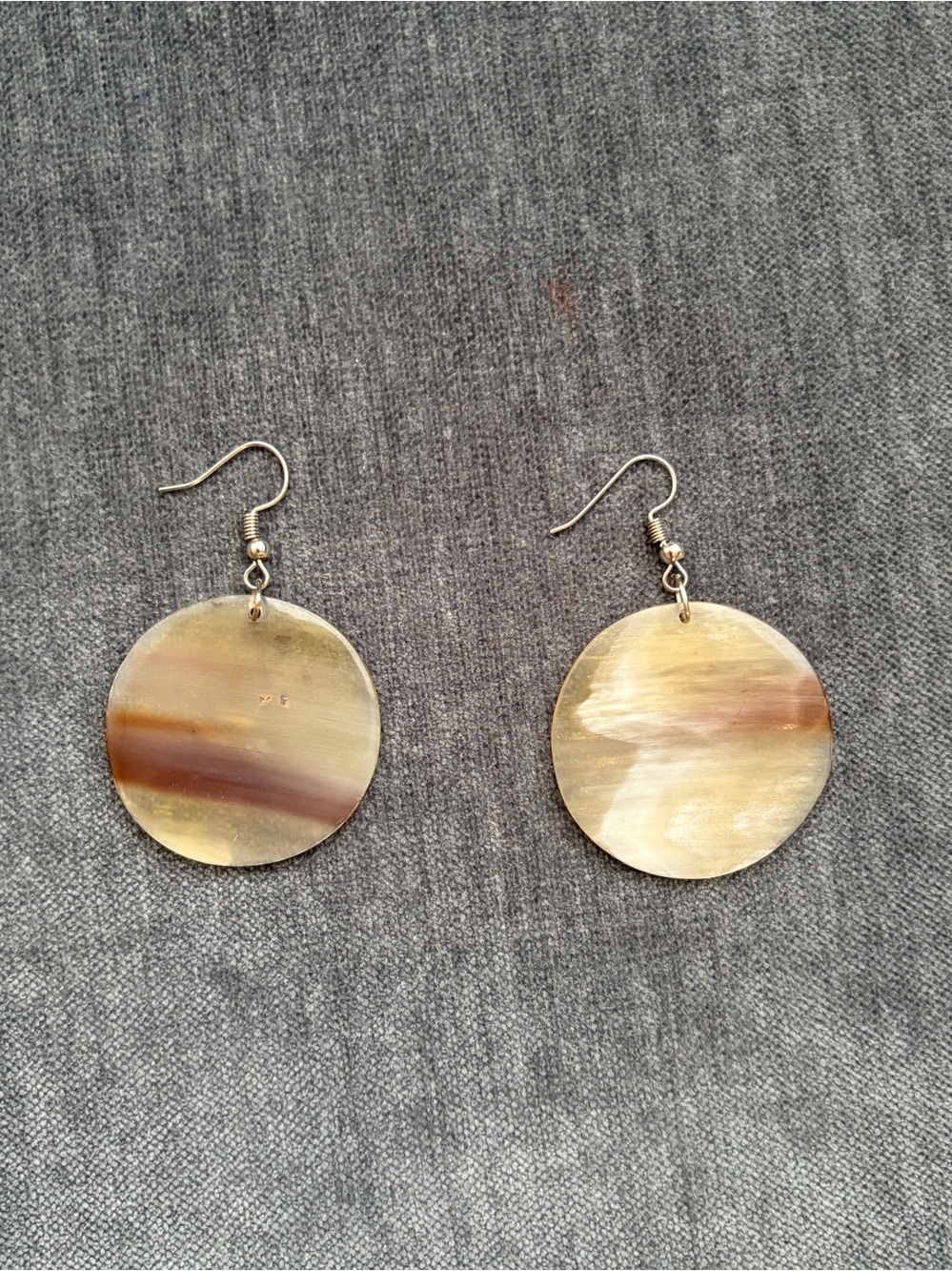 NEW Handcrafted Cow Bone Earrings Dangle Bought in Rwanda